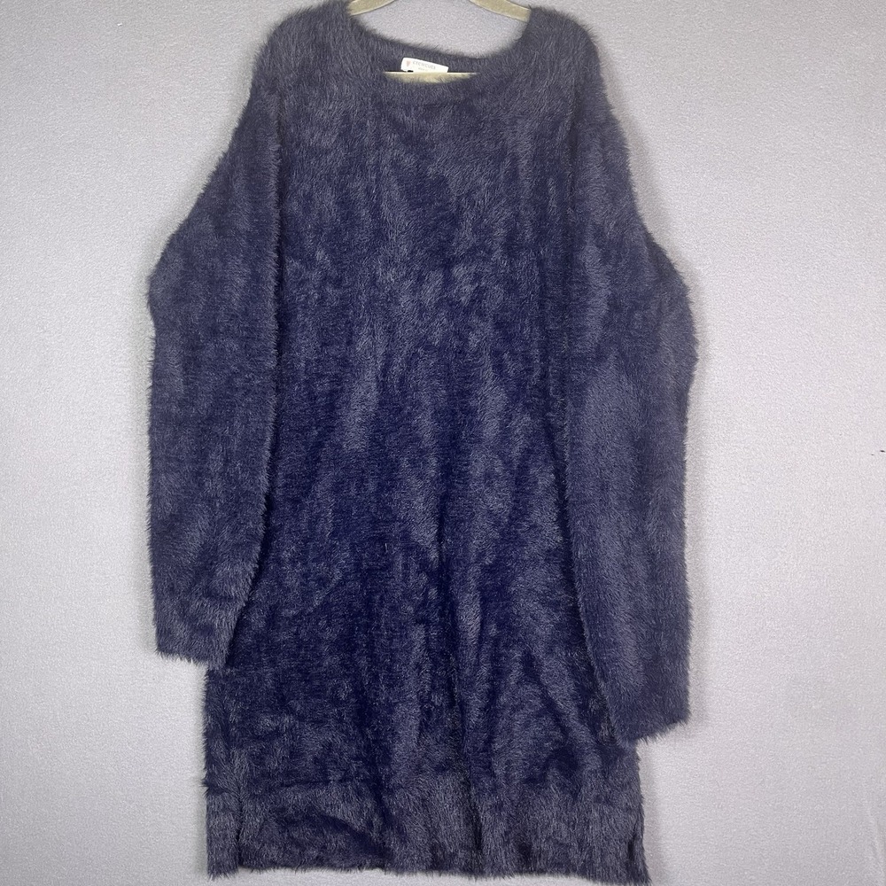 Crewcuts Navy Blue Fuzzy Long Sleeve Dress Girls Size 12 J.Crew